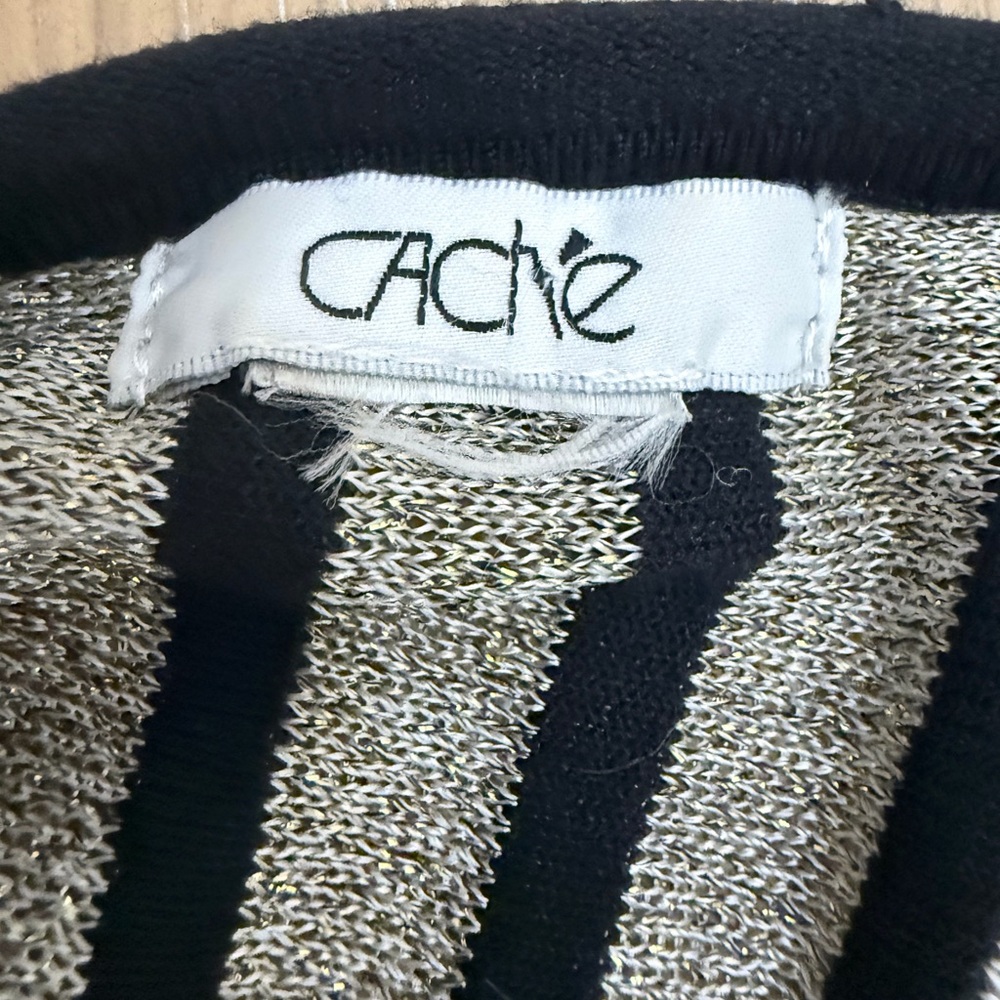 Cache Black and Silver Striped Top - Picture 5 of 5